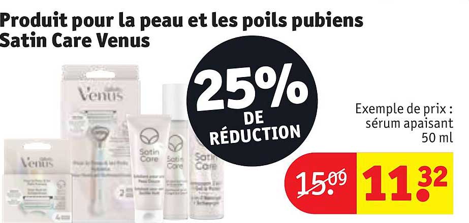 produit pour la peau et les poils pubiens satin care venus