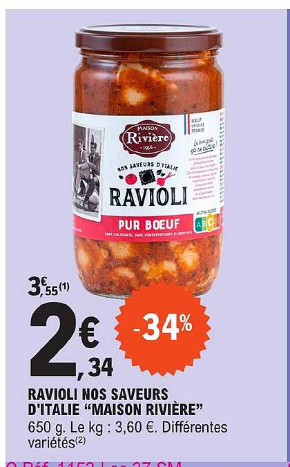 ravioli nos saveurs d'italie "maison rivière"