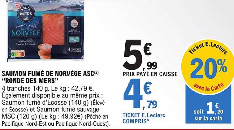 saumon fumé de norvège asc "ronde des mers"