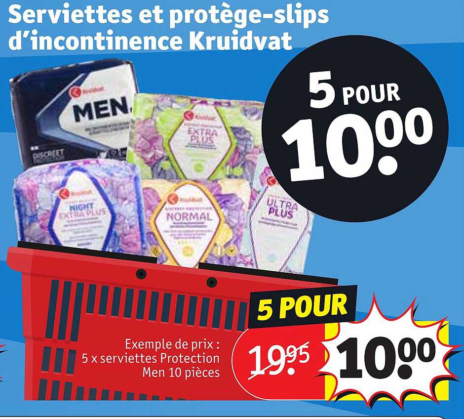 serviettes et protège-slips d'incontinence kruidvat