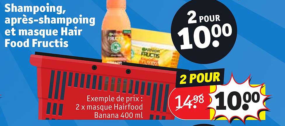shampoing après-shampoing et masque hair food fructis