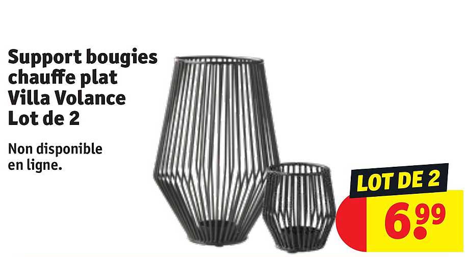 support bougies chauffe plat villa volance lot de 2
