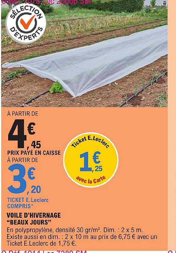 voile d'hivernage "beaux jours"