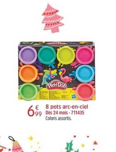 8 pots arc-en-ciel play-doh