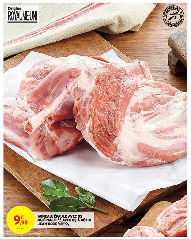agneau : épaule avec os ou épaule avec os à rôtir jean rozé
