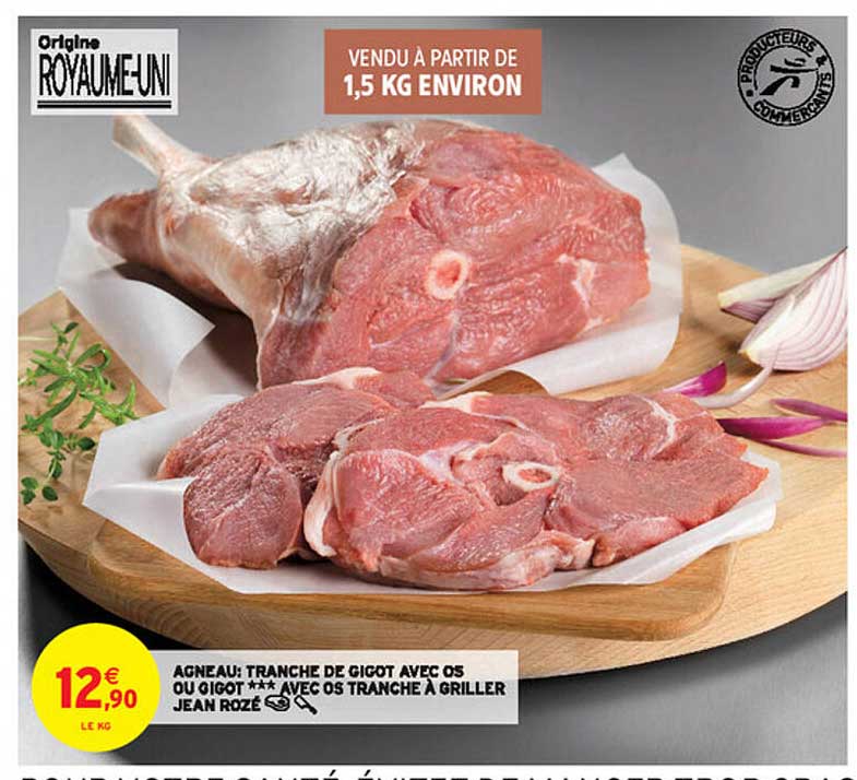 Agneau : Tranche De Gigot Avec Os Ou Gigot Avec Os Tranche à Griller Jean Rozé