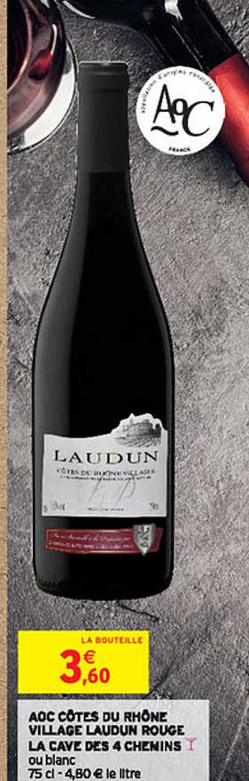 aoc côtes du rhône village laudum rouge la caye des 4 chemins