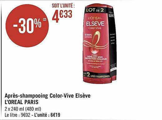 après-shampooing color-vive elsève l'oréal paris