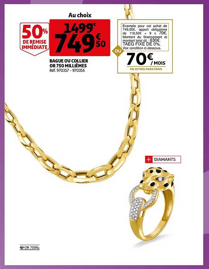 Bague Ou Collier Or 750 Millièmes