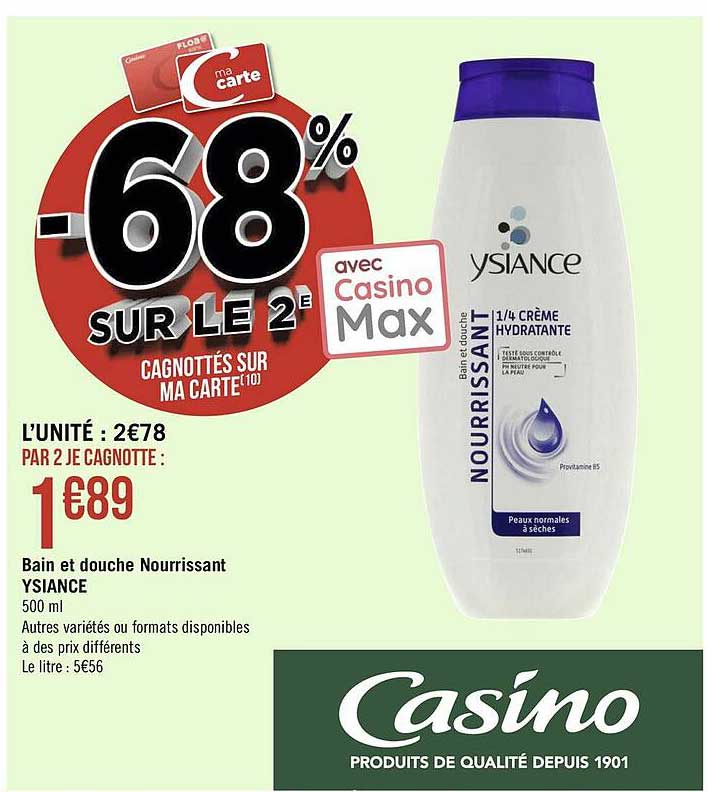 bain et douche nourrissant ysiance