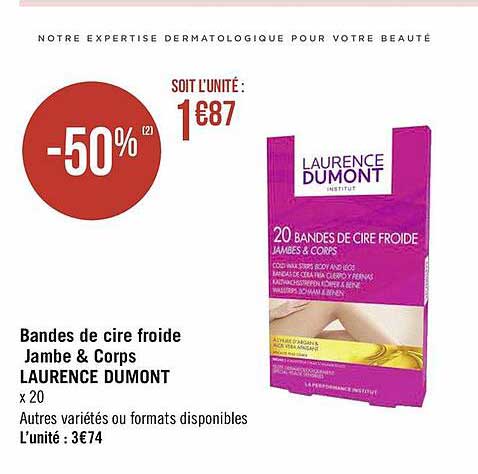 bandes de cire froide jambe & corps laurence dumont