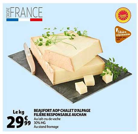 beaufort aop chalet d'alpage filière responsable auchan