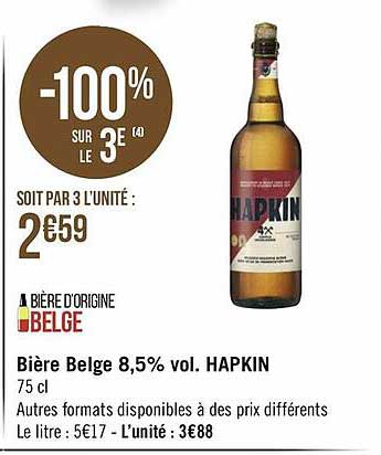 bière belge 8,5% vol. hapkin