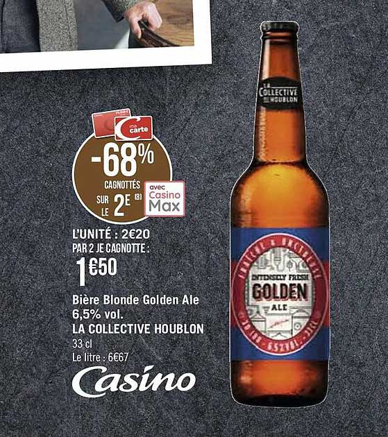 bière blonde golden ale 6,5% vol. la collective houblon