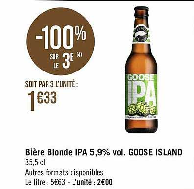 bière blonde ipa 5,9% vol. goose island