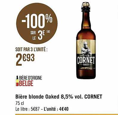 bière blonde oaked 8.5% cornet