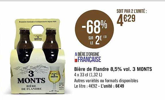 bière de flandre 8,5% vol. 3 monts