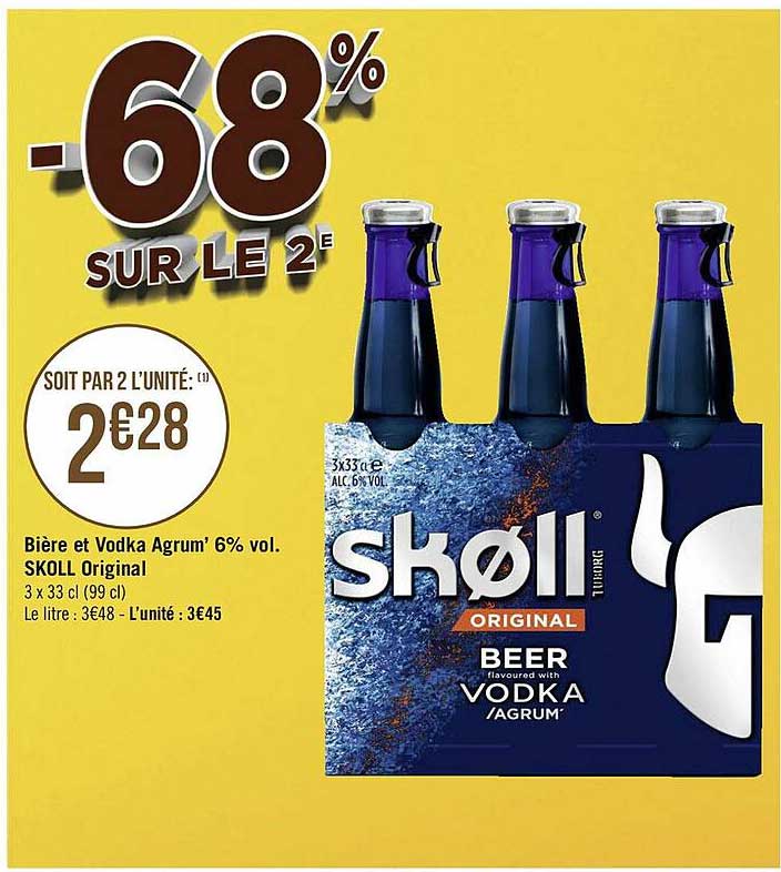 bière et vodka agrum 6% vol. skoll original