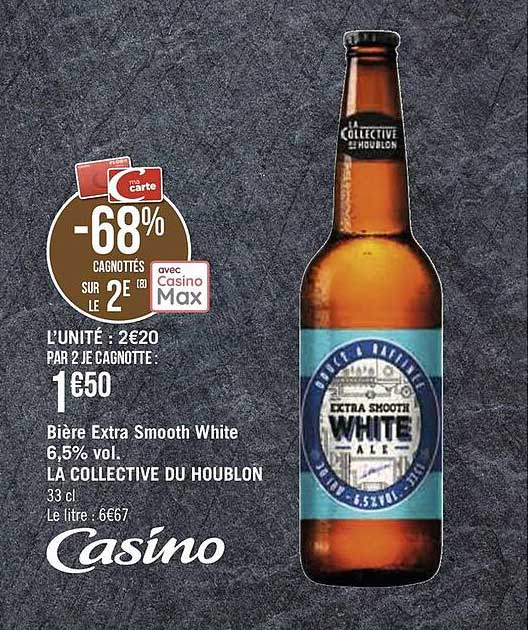 bière extra smooth white 6,5% vol. la collective du houblon