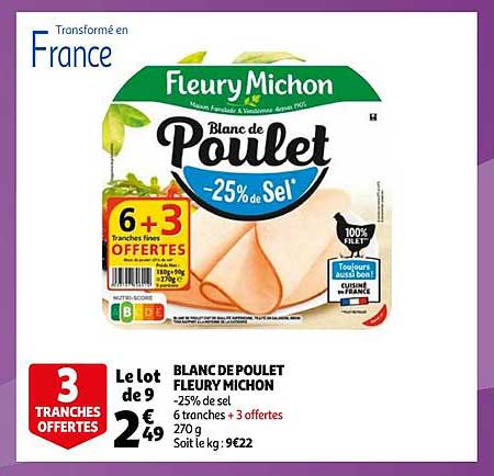 blanc de poulet fleury michon