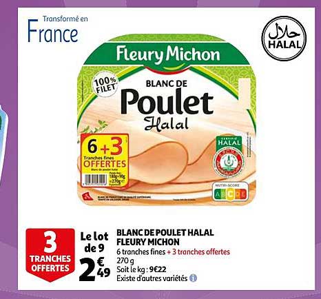 blanc de poulet halal fleury michon