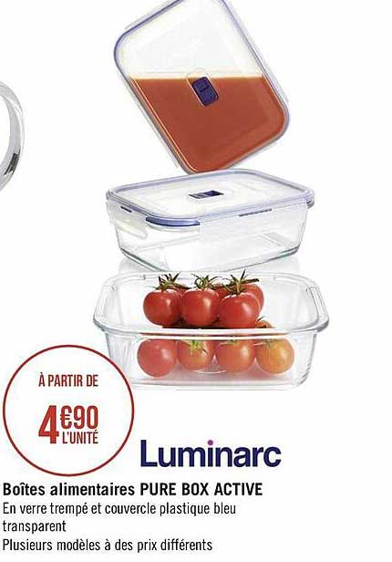 boîtes alimentaires pure box active luminarc