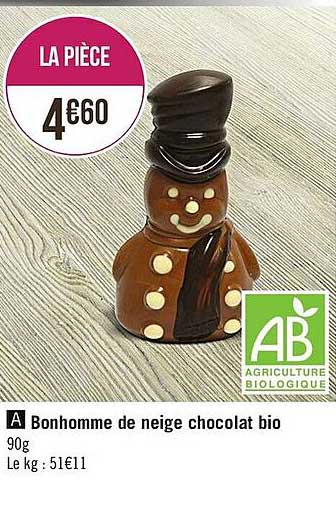 Bonhomme De Neige Chocolat Bio