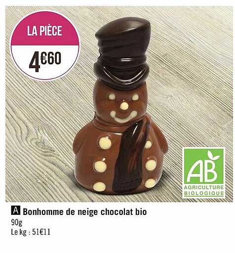 Bonhomme De Neige Chocolat Bio