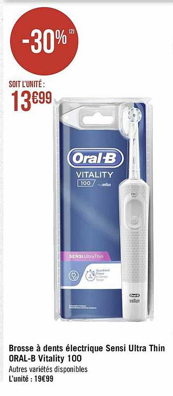 brosse à dents électrique sensi ultra thin oral-b vitality 100