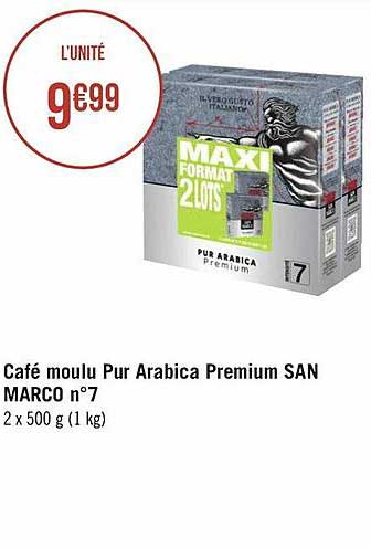 café moulu pur arabica premium san marco n°7