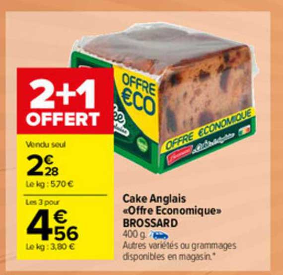 cake anglais «offre économique» brossard
