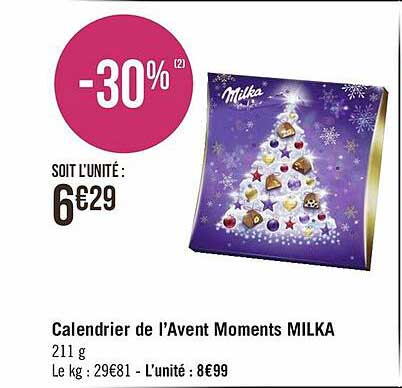 calendrier de l'avent moments milka