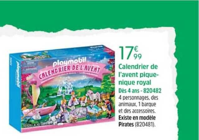 calendrier de l'avent pique-nique royal playmobil