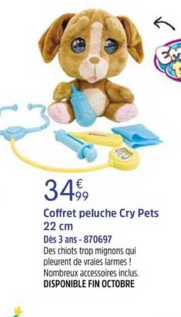 coffret peluche cry pets 22 cm
