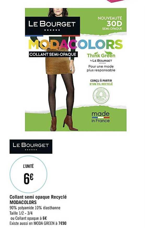 collant semi opaque recyclé modacolors le bourget
