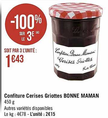 confiture cerises griottes bonne maman