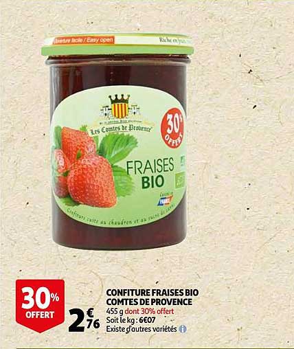 confiture fraises bio comtes de provence