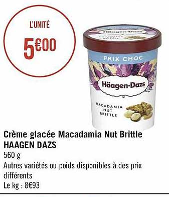 crème glacée macadamia nut brittle häagen-dazs