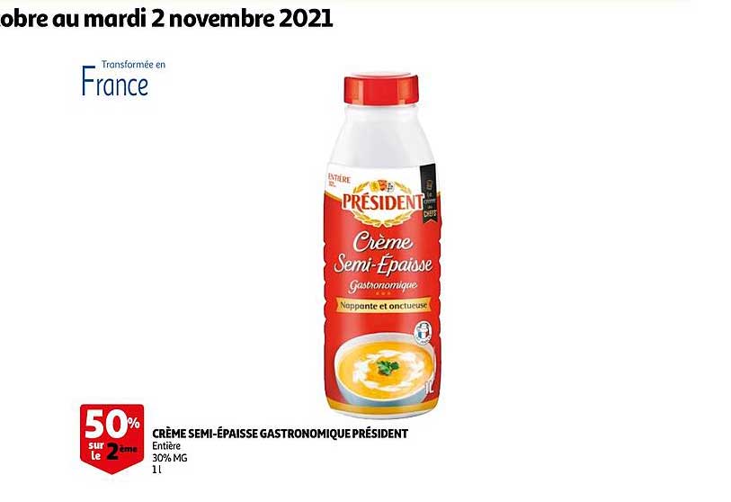 Crème Semi-épaisse Gastronomique Président