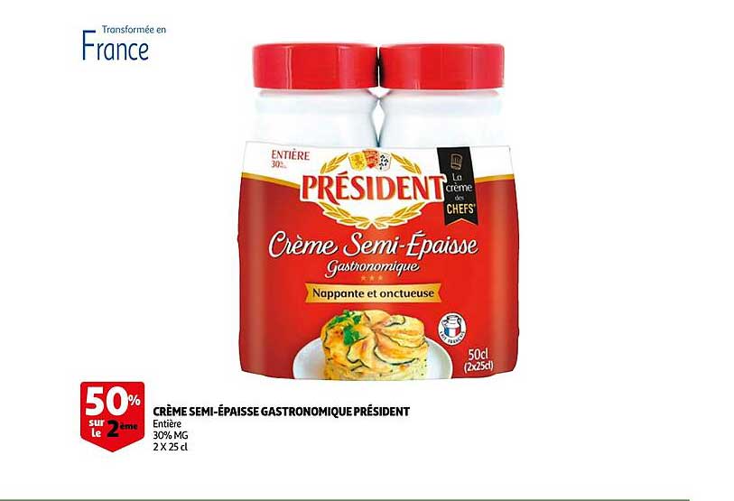 crème semi-épaisse gastronomique président