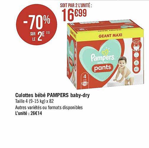 culottes bébé pampers baby-dry