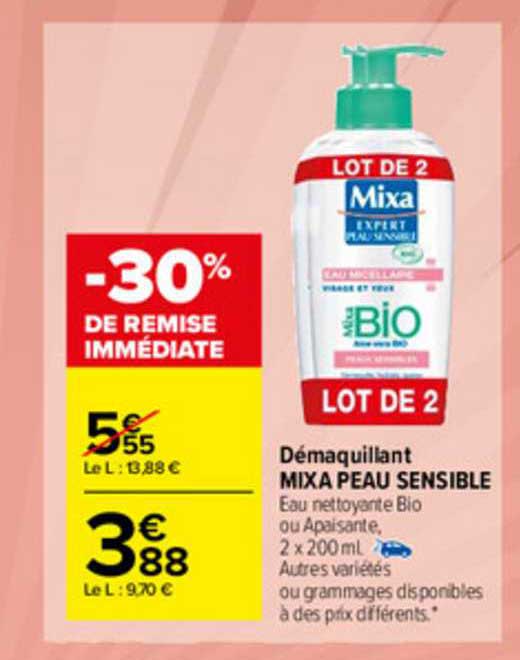 démaquillant mixa peau sensible