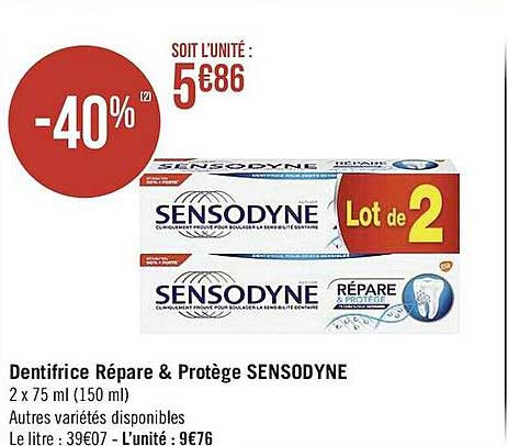 Dentifrice Répare & Protège Sensodyne