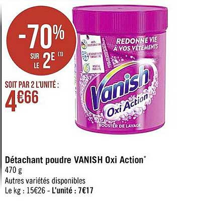 détachant poudre vanish oxi action