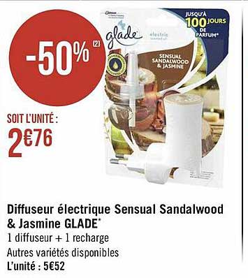 Diffuseur électrique Sensual Sandalwood & Jasmine Glade