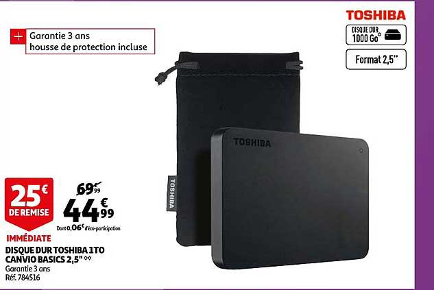 disque dur toshiba 1to canvio basics 2,5"