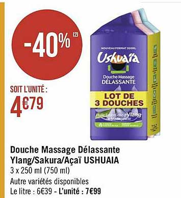 douche massage délassante ylang-sakura-açaï ushuaia