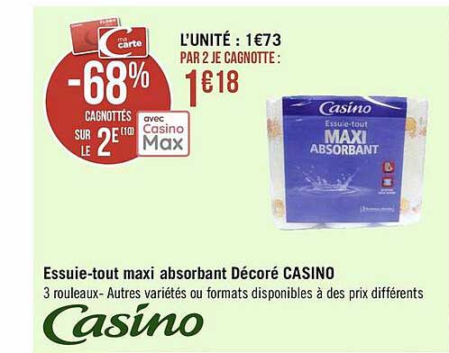 essuie-tout maxi absorbant décoré casino
