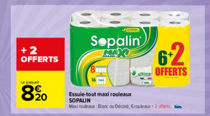 essuie-tout maxi rouleaux sopalin