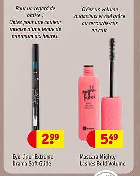 eye-liner extreme drama soft glide mascara mighty lashes bold volume